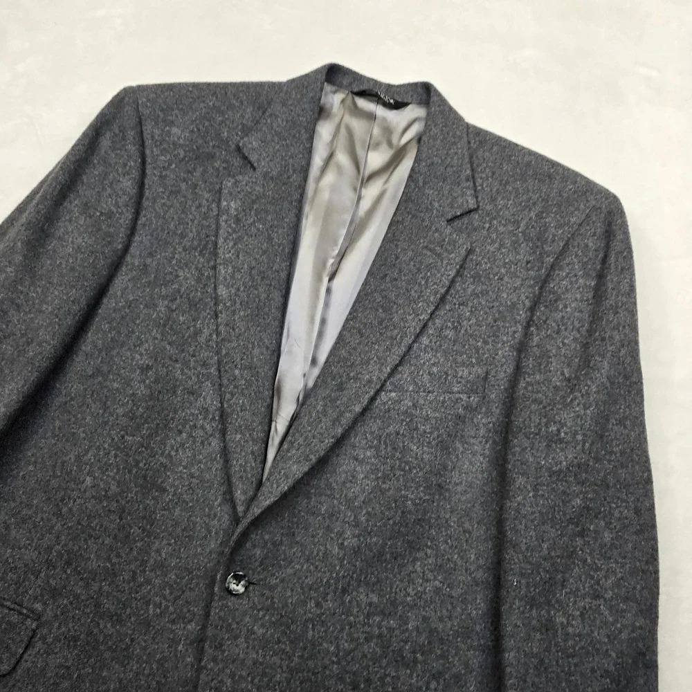 JsS A‎ Bank Gordon Camel Hair Blazer Mens 44L 44 Gray Sport Coat Jacket Soft!